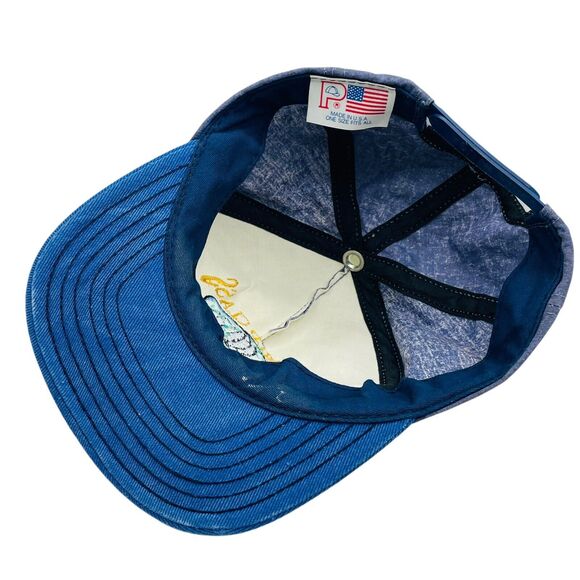 Vtg USA Made American Sportsman World Class Fisherman Snapback Hat Stone Wash - Picture 6 of 6